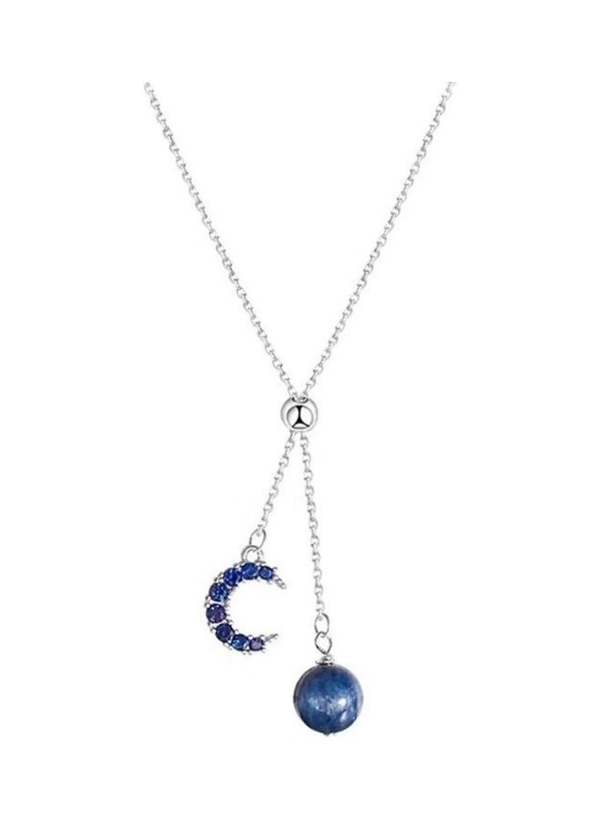 xozgdovg S925 Sterling Silver Crystal Studded Pendant Necklace - Image 1