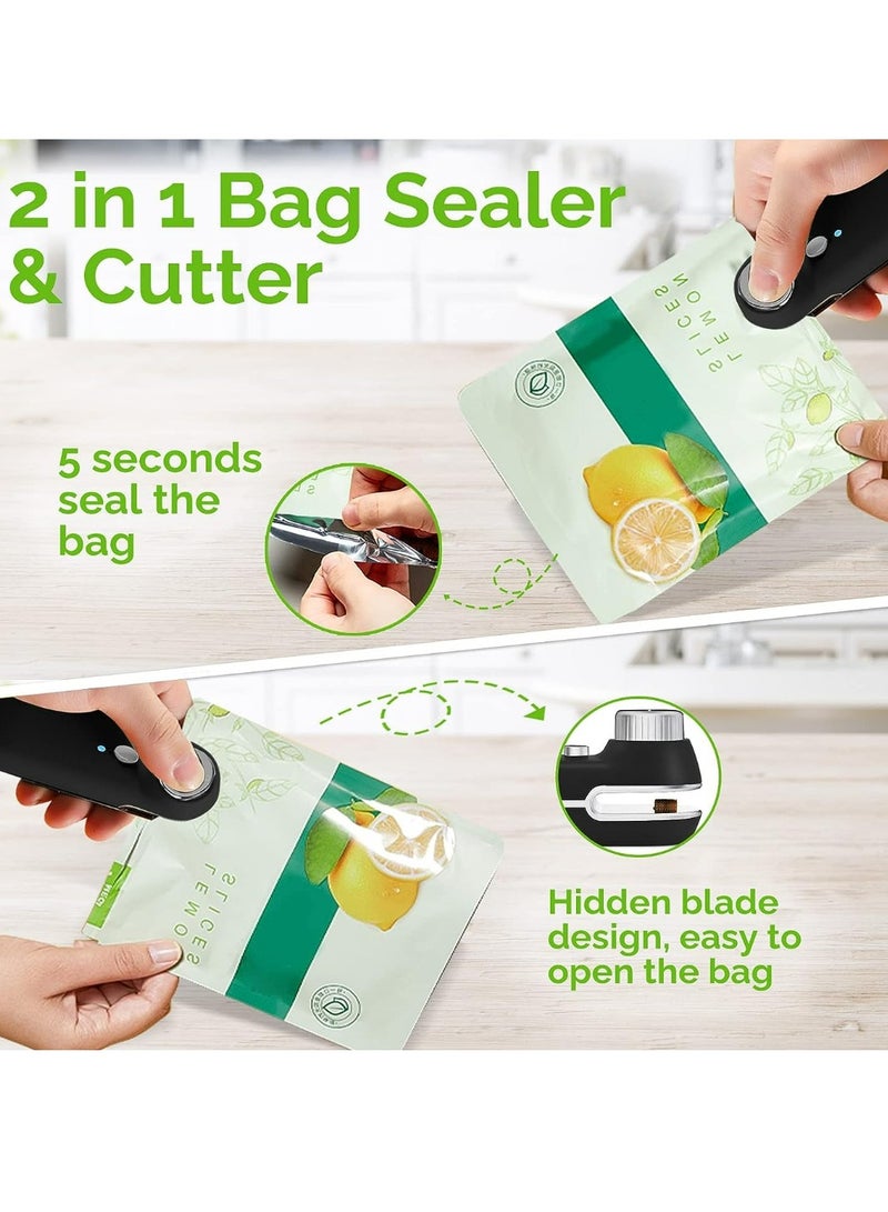 Mini Chip Bag Sealer, 2 in 1 Bag Sealer Heat Seal with Cutter, Portable Small Kitchen Gadgets for Plastic Bags, Snack Bags, Food Storage  - Image 4