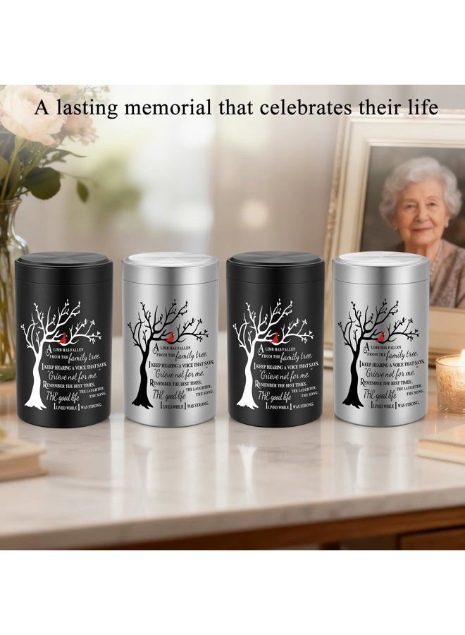SOITIS Set of 4 Small Urns for Human Ashes Keepsake, 3.54 Inches Stainless Steel Mini Urns for Ashes, Cremation Urns for Women Men, Funeral Keepsake Burial Holder - Image 3