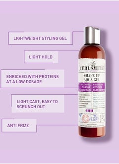 CURLSMITH – Shape Up Aqua Gel, Lightweight Styling Gel with Proteins for Damaged Hair (8 fl oz)  - Image 3