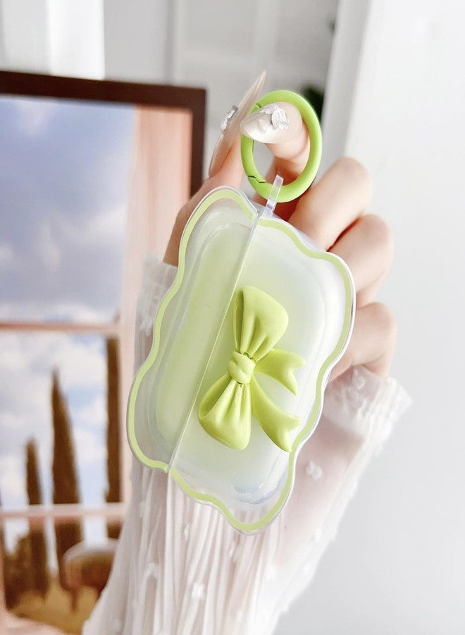 OTOPO Cute AirPods Pro Clear Case, Girly 3D Bow Design Soft TPU Protective Shockproof Kawaii Cover with Cleaner Pen & Keychain for 2nd/1st Generation - Image 3