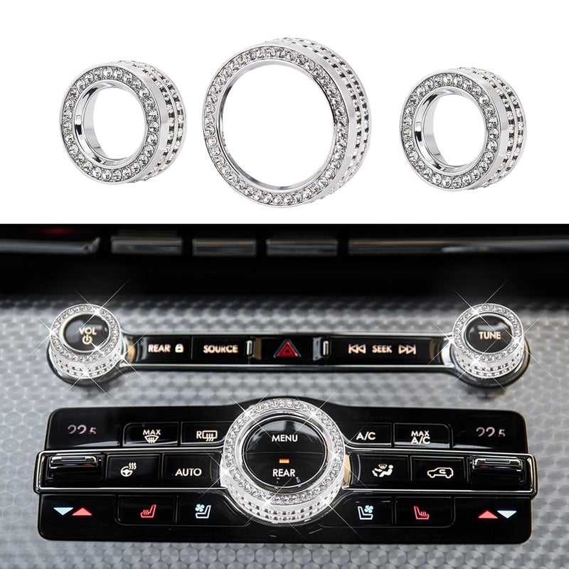 ZSJO Bling Central Control Air Conditioning Audio Volume Knob Covers for Lincoln Models - Image 1