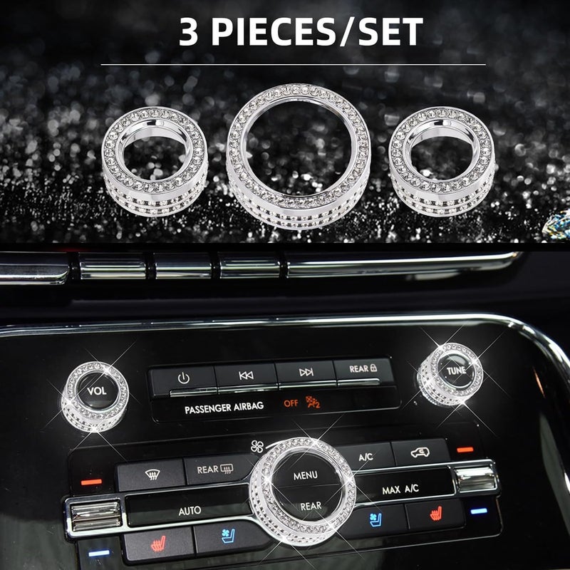 ZSJO Bling Central Control Air Conditioning Audio Volume Knob Covers for Lincoln Models - Image 4