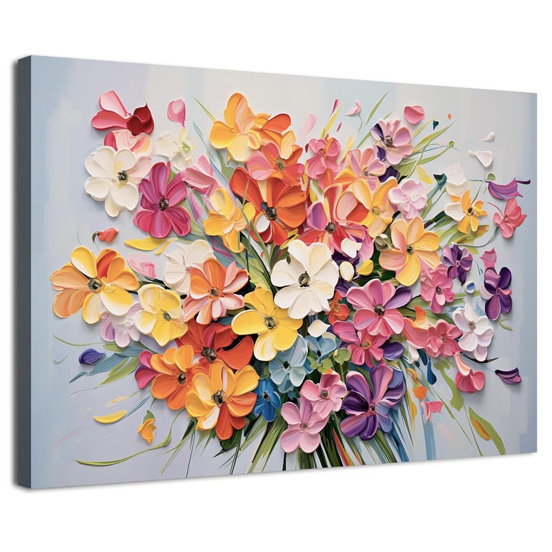 sunfrower Wildflower Wall Art Abstract Nature Floral Picture for Bedroom Plant Botanical Poster Living Room Watercolor Flower Canvas Prints Modern Artwork Colorful Daisy Painting Bathroom Home Decoration 12x16â€ - Image 1
