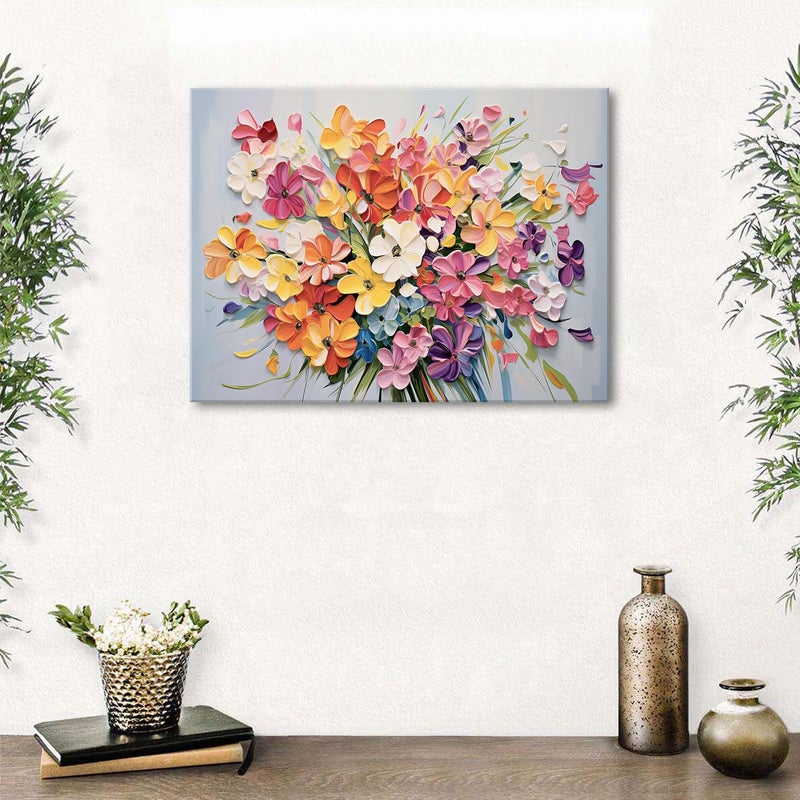 sunfrower Wildflower Wall Art Abstract Nature Floral Picture for Bedroom Plant Botanical Poster Living Room Watercolor Flower Canvas Prints Modern Artwork Colorful Daisy Painting Bathroom Home Decoration 12x16â€ - Image 5