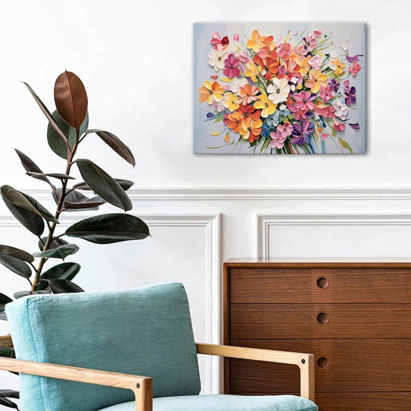 sunfrower Wildflower Wall Art Abstract Nature Floral Picture for Bedroom Plant Botanical Poster Living Room Watercolor Flower Canvas Prints Modern Artwork Colorful Daisy Painting Bathroom Home Decoration 12x16â€ - Image 2