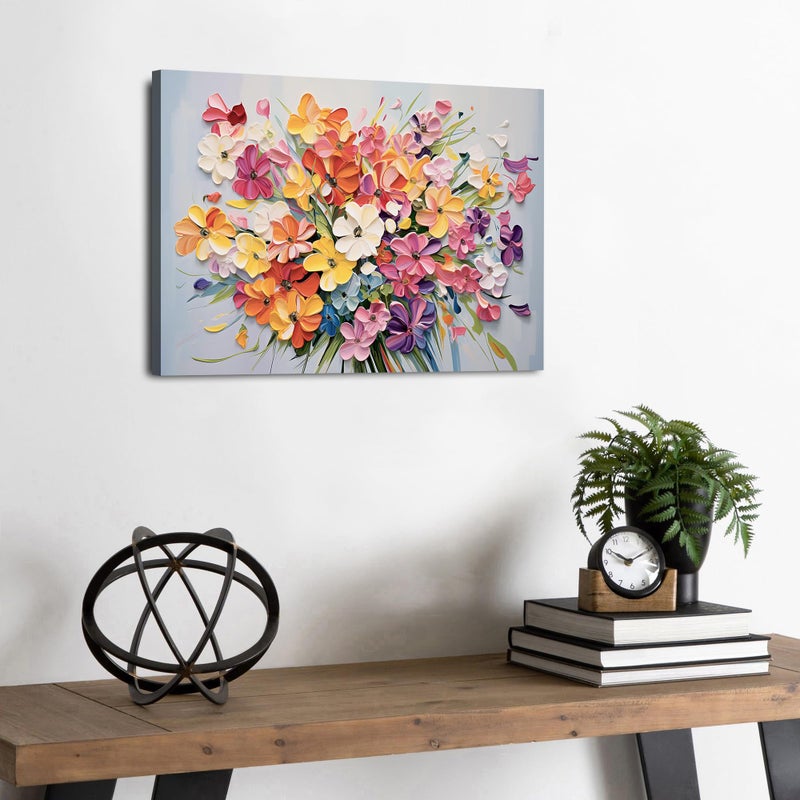 sunfrower Wildflower Wall Art Abstract Nature Floral Picture for Bedroom Plant Botanical Poster Living Room Watercolor Flower Canvas Prints Modern Artwork Colorful Daisy Painting Bathroom Home Decoration 12x16â€ - Image 4