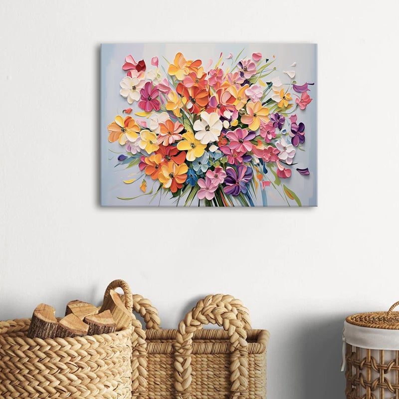 sunfrower Wildflower Wall Art Abstract Nature Floral Picture for Bedroom Plant Botanical Poster Living Room Watercolor Flower Canvas Prints Modern Artwork Colorful Daisy Painting Bathroom Home Decoration 12x16â€ - Image 3