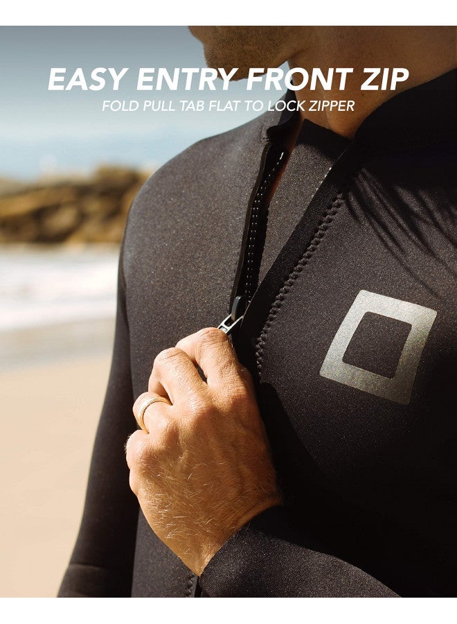 Surf Squared Mens Wetsuit Top Jacket 2mm or 3mm - Neoprene and Nylon Long Sleeve for Warmth & Comfort- Surfing, Snorkeling, All Watersports - w/Extended Back Flap - X-Large - 3 MM - Image 1