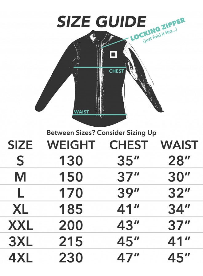 Surf Squared Mens Wetsuit Top Jacket 2mm or 3mm - Neoprene and Nylon Long Sleeve for Warmth & Comfort- Surfing, Snorkeling, All Watersports - w/Extended Back Flap - X-Large - 3 MM - Image 4