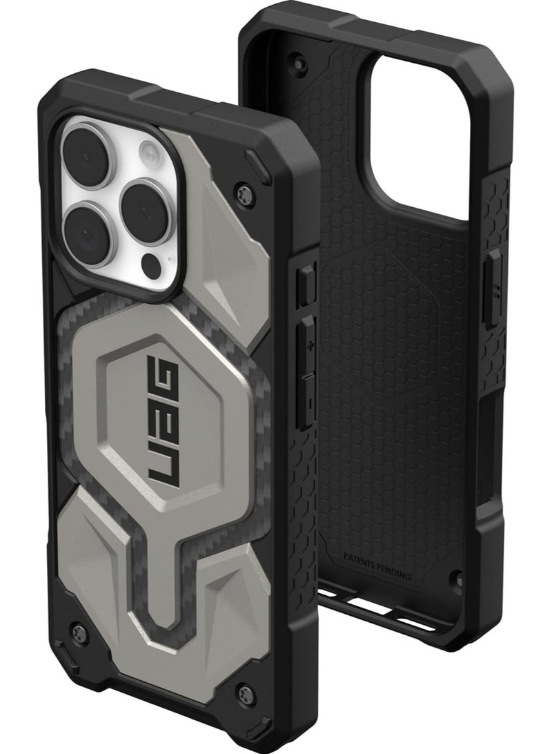 Urban Armor Gear UAG Monarch Pro MagSafe for iPhone 16 PRO Case Cover [25 Feet Drop tested] - Titanium  - Image 1
