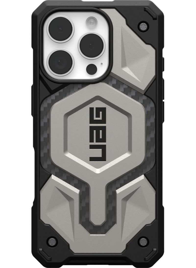 Urban Armor Gear UAG Monarch Pro MagSafe for iPhone 16 PRO Case Cover [25 Feet Drop tested] - Titanium  - Image 4