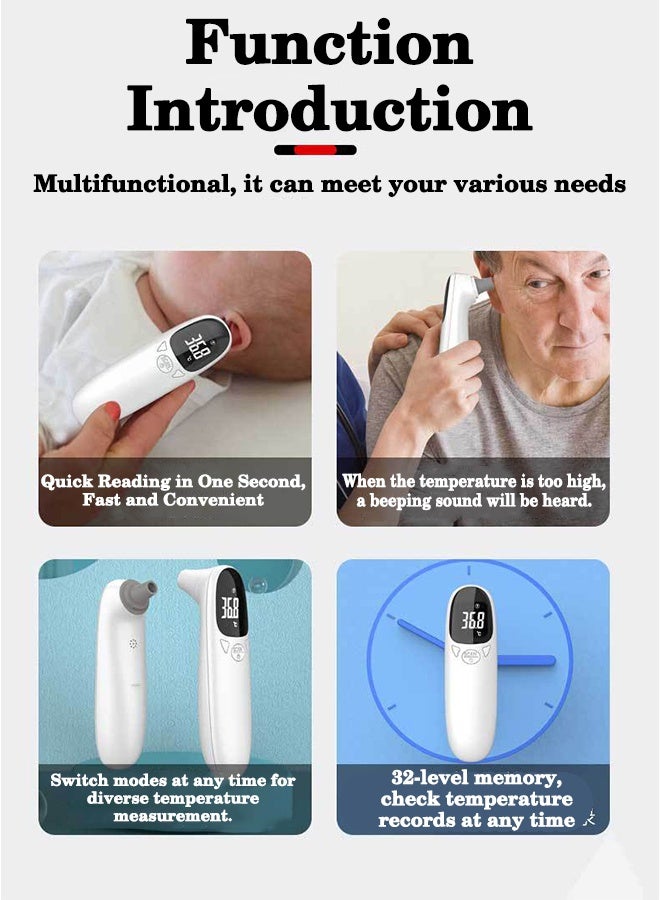 【Midnight Guardian】Silent Non-Contact Ear Thermometer | One-Second Fast and Accurate Temperature Measurement | Soft Light High-Temperature Alert | Worry-Free Temperature Measurement During Infant and Toddler Sleep | Early Fever Detection at Night - Image 2