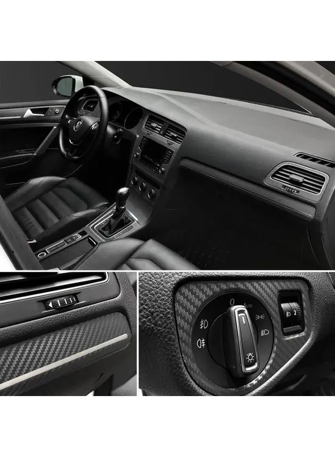 3D Carbon Fiber Film Decals Black Silver 30cmx127cm Car Interior Styling Decor - Image 4