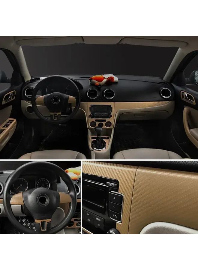 3D Carbon Fiber Film Decals Black Silver 30cmx127cm Car Interior Styling Decor - Image 5