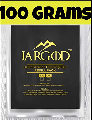100 Gram Hair Building Fibers - Refill Your Existing Fiber Bottle - Hair Filler Fibers - Hair Loss Concealer For Thinning Hair by JARGOD (Light Brown)