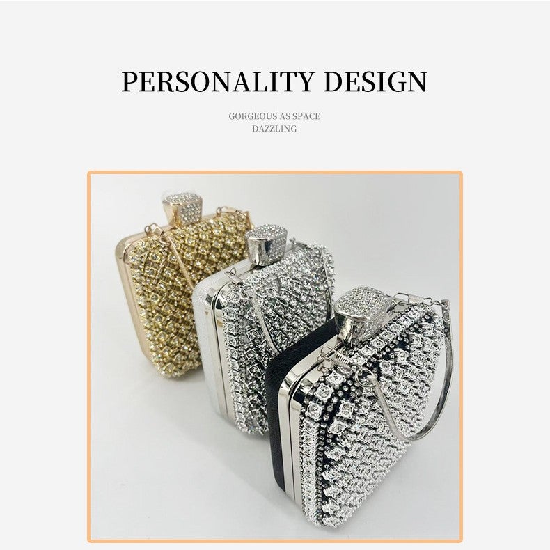 Fashion All-Match Diamond-Encrusted Evening Bag Celebrity Party Banquet Portable Evening Bag Crossbody Bag Dress Mobile Phone Bag - Image 3