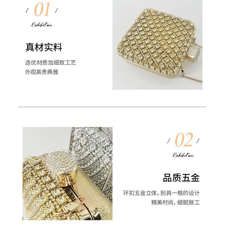 Fashion All-Match Diamond-Encrusted Evening Bag Celebrity Party Banquet Portable Evening Bag Crossbody Bag Dress Mobile Phone Bag - Image 4