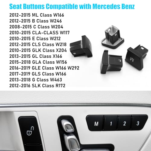 Jaronx Compatible with Mercedes Benz Seat Memory Button Replacement, Door Panel Buttons for C-Class W204,E-Class W212,ML W166,CLA W117,GLK X204,GL X166,CLS W218,GLA W156,GLE/GLS W166 (Left) - Image 3