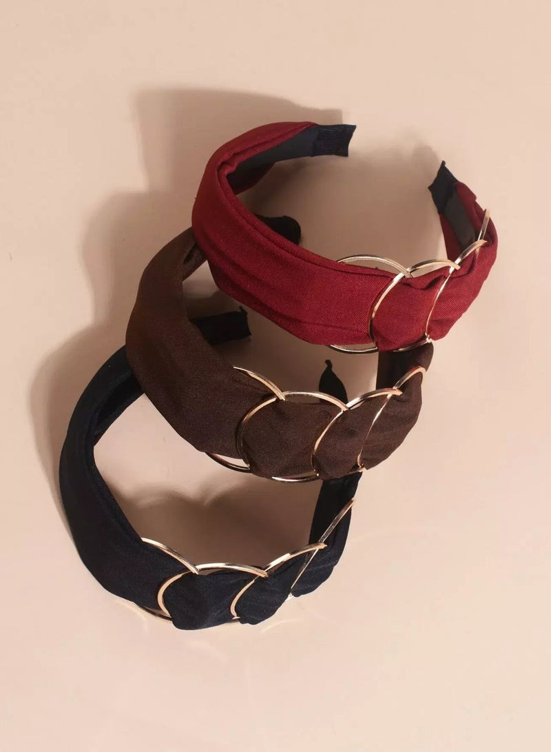3pcs Toddler Girls Round Decor Hair Hoop  - Image 1