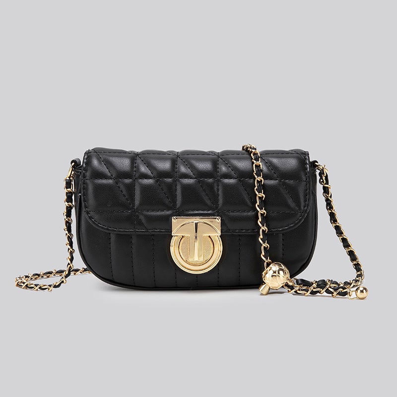 Chain Bag For Women Trendy High-End Silver Bag Quilted Small Square Bag Fashionable Versatile Shoulder Crossbody Bag - Image 1