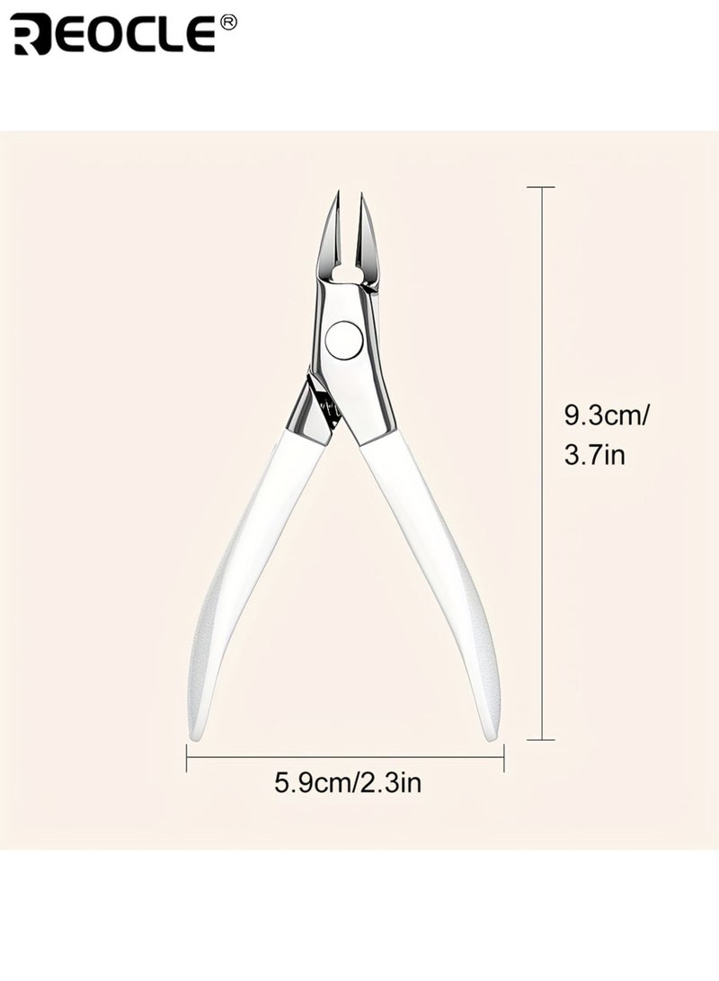 ريوكل مقص أظافر من الفولاذ المقاوم للصدأ بتصميم يشبه منقار النسر وحافة قص حادة - أداة مانيكير محترفة بمقبض مريح لقص الأظافر السميكة والعناية بالجليدة - Image 4