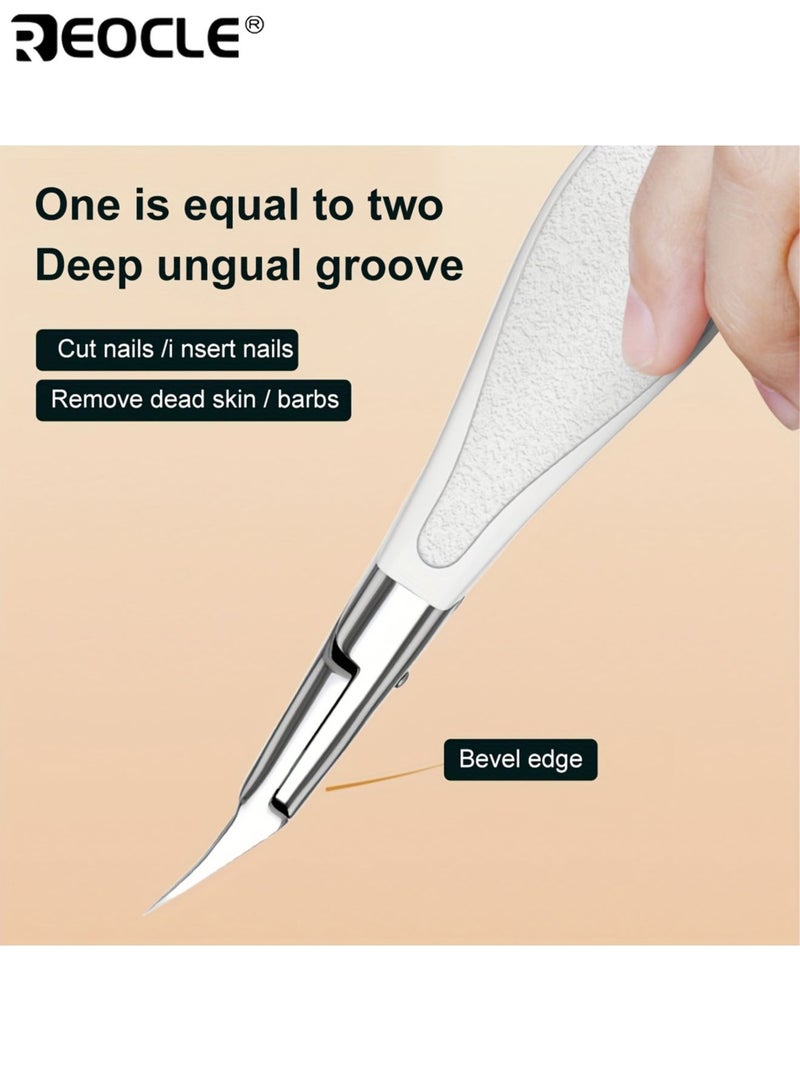 ريوكل مقص أظافر من الفولاذ المقاوم للصدأ بتصميم يشبه منقار النسر وحافة قص حادة - أداة مانيكير محترفة بمقبض مريح لقص الأظافر السميكة والعناية بالجليدة - Image 3