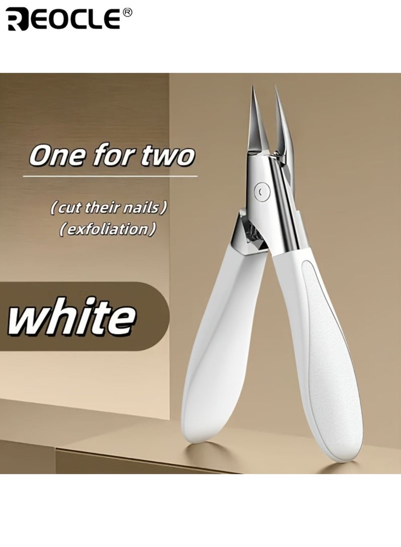 REOCLE Stainless Steel Nail Clipper with Eagle Beak Design and Precision Edge Professional Manicure Tool with Ergonomic Handle for Thick Nails Cuticle Care - Image 2