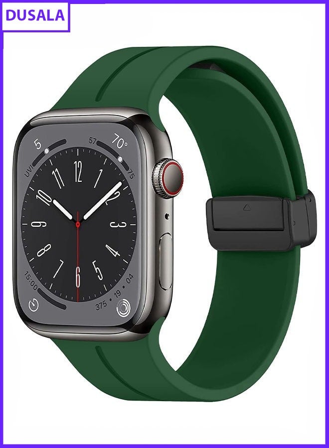 DUSALA Magnetic Silicone Watch Band 45mm/49mm Quick Release Strap for Men & Women Soft Skin Friendly Sport Replacement Band for Smartwatch & Analog Watches Durable, Waterproof, Magnetic Folding Clasp for All-Day Comfort - Image 1