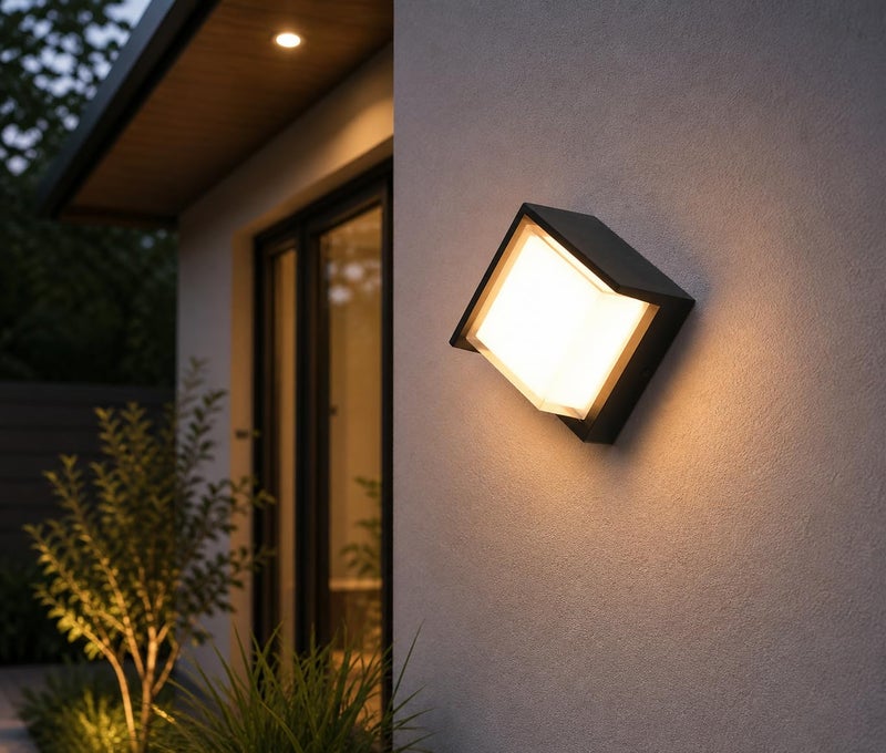 FILLISKA LED Wall Light, 12 Watt, Indoor/Outdoor, Warm White, IP-65 Rated (Black Square-919) - Image 1
