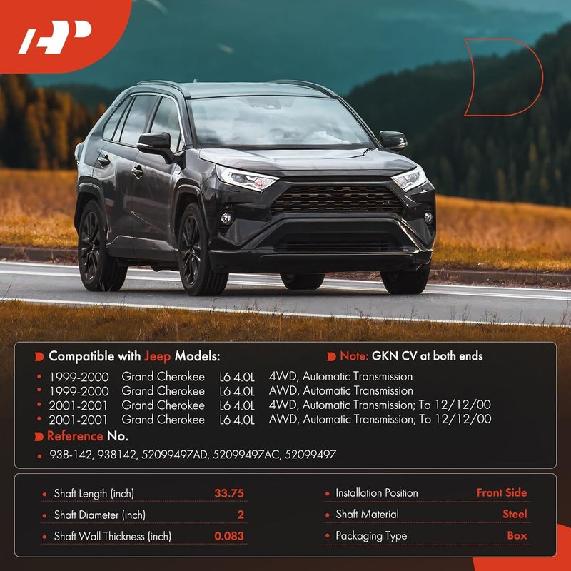 A-Premium Front Driveshaft Assembly for Jeep Grand Cherokee - Image 2