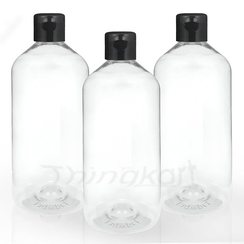Thinqkart Select 300ml Empty Clear Plastic Bottles Refillable Travel Size Cosmetic ContainersSqueeze Bottles With Black Flip Cap For Toiletries, Shampoos, Lotions, Creams (48) - Image 5