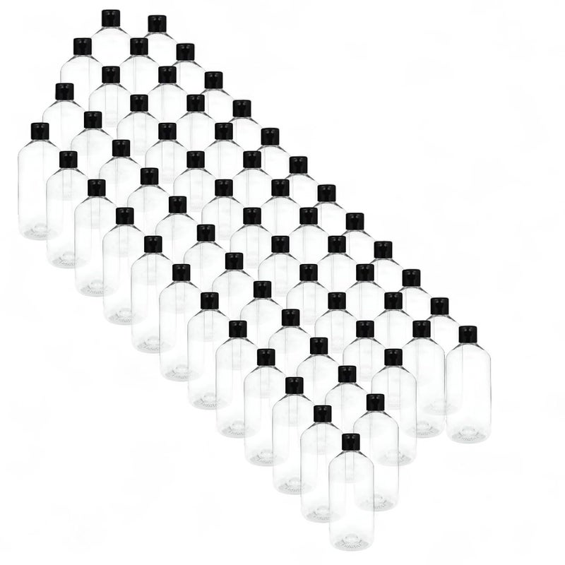Thinqkart Select 300ml Empty Clear Plastic Bottles Refillable Travel Size Cosmetic ContainersSqueeze Bottles With Black Flip Cap For Toiletries, Shampoos, Lotions, Creams (48) - Image 1