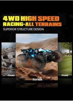 هارفستوي شاحنة RC بمقياس 1:14، سيارة سباق بتحكم عن بعد بتردد 2.4 جيجا هرتز، مركبة رباعية العجلات، سريعة 30 كم/ساعة، مركبة تسلق على الطرق الوعرة، مركبة RC، سيارة سباق بتحكم عن بعد (أزرق)  - Image 3