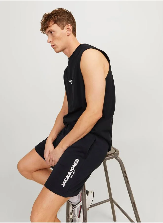 JACK & JONES Side Logo Print Regular Fit Sweat Shorts