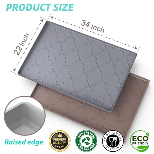 Sika deer SIKADEER 34" x 22" Under Sink Mat Waterproof, Silicone Mat Kitchen Drawer Shelf and Cabinet Liner, Sink Protector for Kitchen Organizers and Storage, Boot Tray Pet Food Mats - Image 5