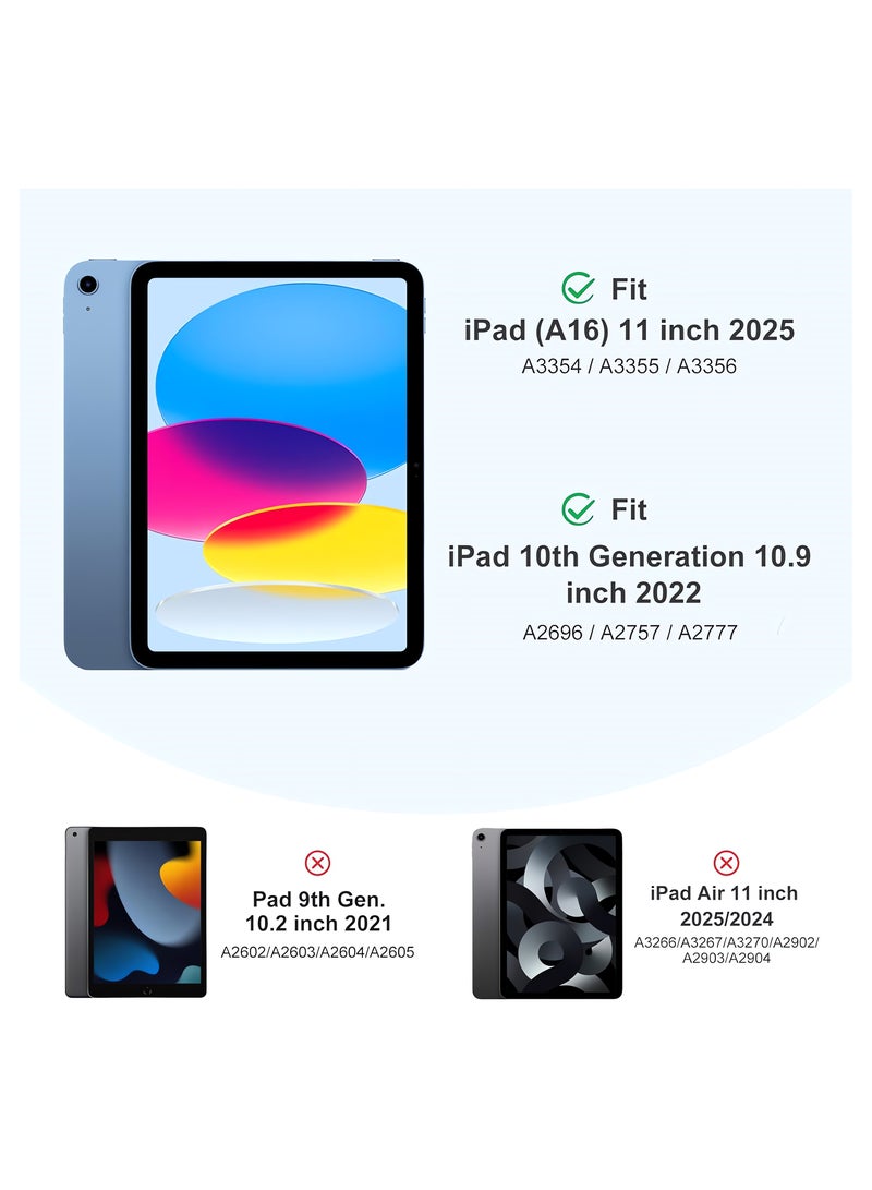 iPad 10.9 Case 10th Generation (2022) / iPad 11th Gen A16 (2025) – Slim Magnetic Trifold Stand Cover with Pencil Holder, Auto Sleep/Wake, Shockproof Lightweight Protection, Hijab Girl with Cat - Image 4