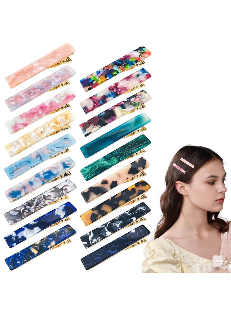 DonLeeving 18 PCS Acrylic Resin Hair Clip Tortoise Shell Hair Barettes Alligator Hairpin for Women Thick Thin Hair Fashion Pretty Decorative Small Hair Clips Hair Accessories 