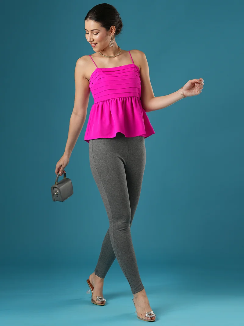globus Women Skinny Fit Mid Rise Stretchable Treggings