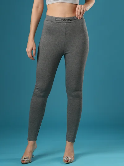globus Women Skinny Fit Mid Rise Stretchable Treggings