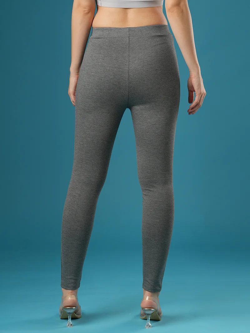 globus Women Skinny Fit Mid Rise Stretchable Treggings