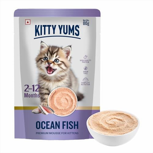 Kitty Yums Kitten Wet Mousse 80g | Ocean Fish | Rich in Protein | Promotes Hydration & Easy to Digest | Grain Free | No Artificial Flavours |Packed with Essential Vitamins & Antioxidants - Image 1