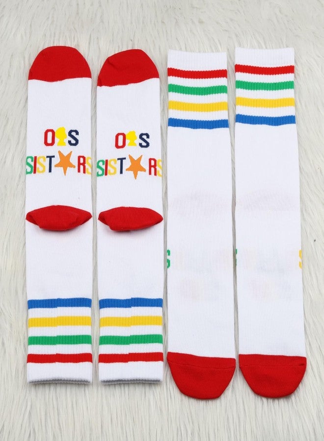 PXTIDY 2 Pairs Sorority Socks Sisterhood Gift Sorority Sister Socks For Women (Cotton, O S sock) - Image 2