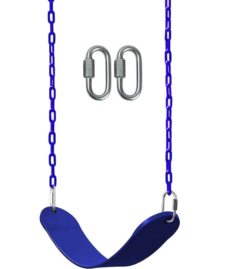 REZNOR Flexible Swing Seat Set for Kids/Adults Outdoor Park Garden Tree Backyard with 60 Plastic Coated Chain, Weight Support Upto 150Kg, Blue, (61 X 14 X 160Cm) - Image 1