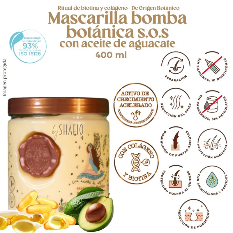 SHAEIO RITUALBOTANICO | Kit 3 Crecimiento Acelerado Ultra Reparador: Shampoo de Romero, Mascarilla Hidratante para el Cabello, Acondicionador Intensivo PLEX (+Obsequio) - Image 4