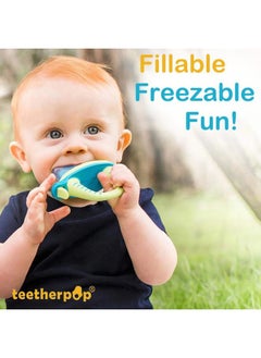 teetherpop Teetherpop Fillable Silicone Teether for Babies – Breastmilk Popsicle Molds for Teething with Spill-Proof Sippy Slits –Freezable Baby Teethers for Liquids & Purées - Cool Teething Relief (FuchsiaPink)  - Image 2