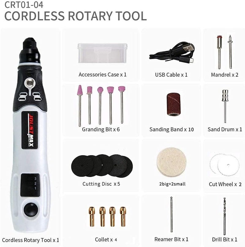 Cordless Rotary Tool, Mini Electric Grinder Multi-Tool Set 4.2V Lithium-Ion Wireless Engraving Machine With 3 Variable Speed Settings Diy Manual Engraving/Polishing/Punching/Cutting/Rust Removal - Image 2