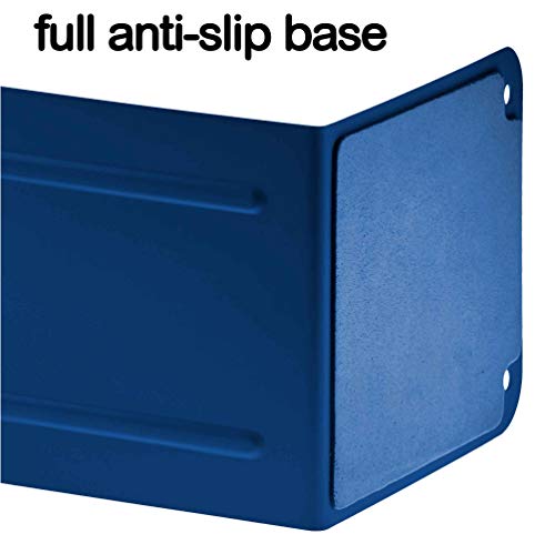 Acrimet Metal Bookends, Jumbo Size 9" H x 4" W x 4-1/2" D, Non-Skid Book Stand for Shelves, Heavy Duty Book Stopper, Deep Blue, 1 Pair - Image 2