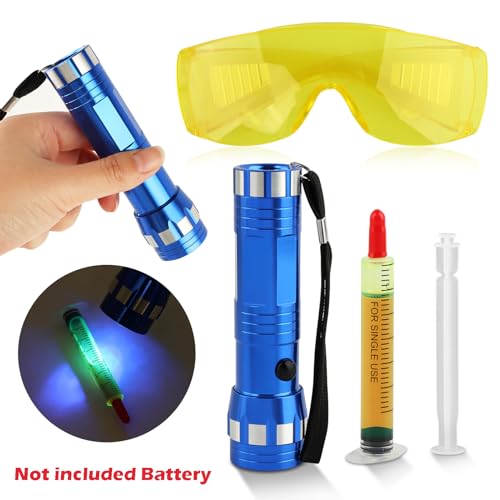 Tookie Leak Detector Kit, Fluorescent Protective Glasses Air Conditioning Accurate Leak Detector Kit Tools, Car Accessories Replacement Easy to Use Eco Friendly UV Dye(Random) - Image 2