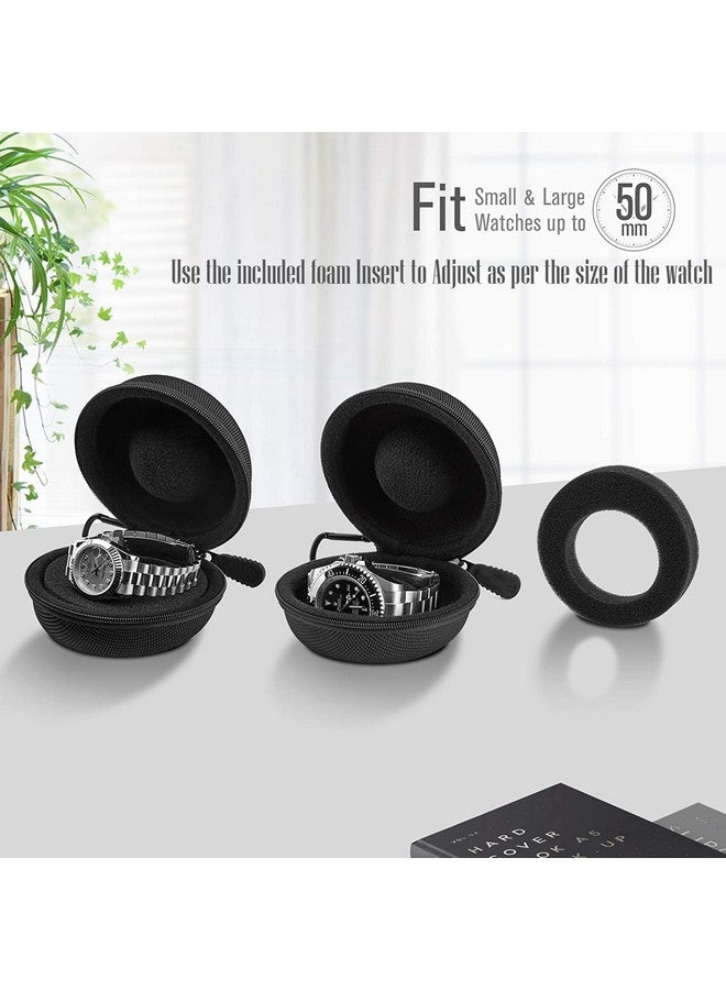 STORE 2508 Store2508 Travel Watch Case Single Storage Box for Wristwatches & Smart Watches up to 50mm, Black (Black (Pack of 4)) - Image 3